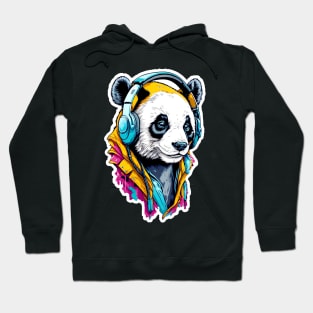 Adorable Panda with Headphones | Music-Loving Panda Hoodie